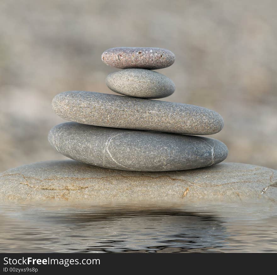 A stack of rocks on the beach. A stack of rocks on the beach