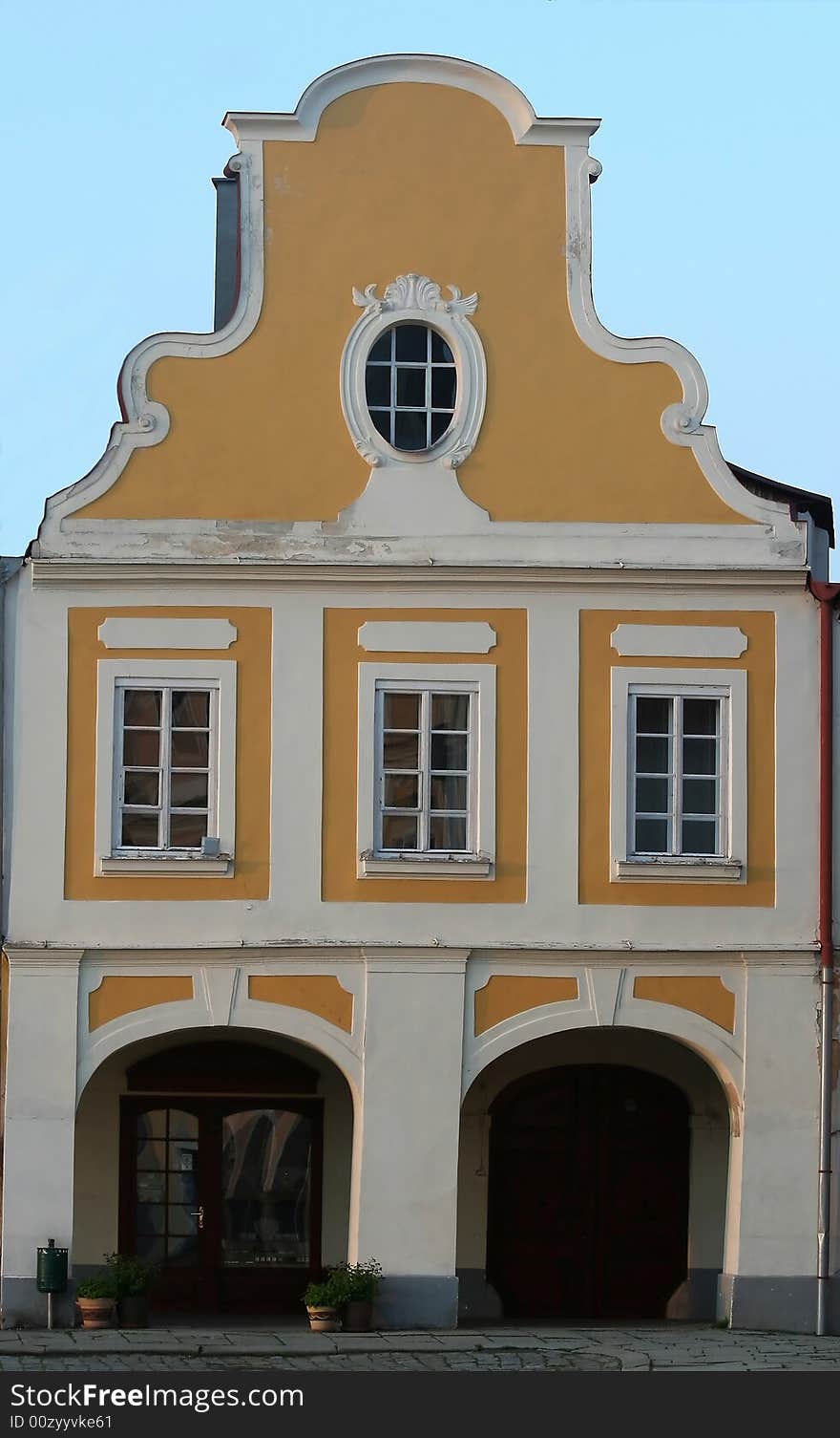 Facade of a historical house in Telc, Czech Republic. Facade of a historical house in Telc, Czech Republic