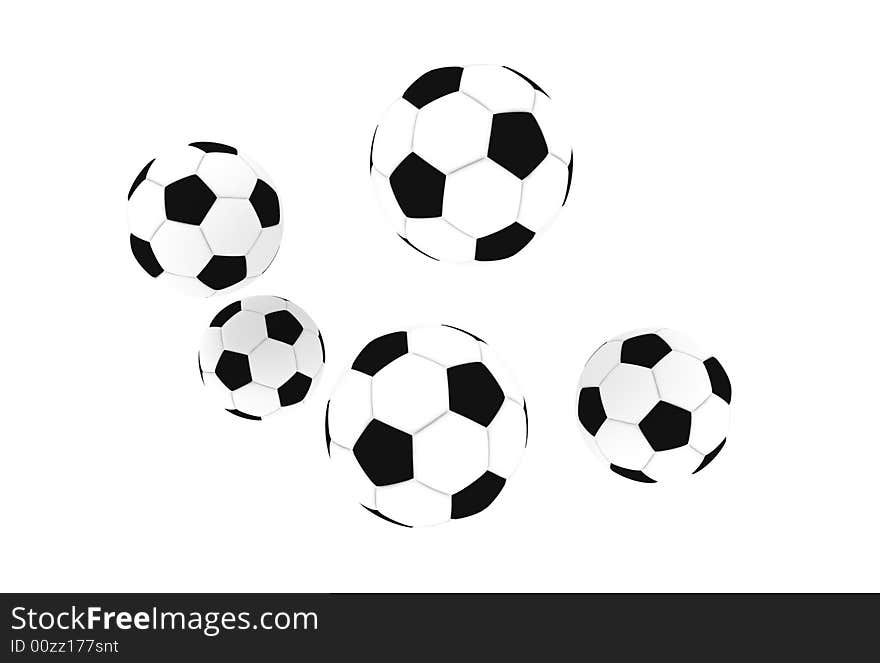 Isolated soccer balls