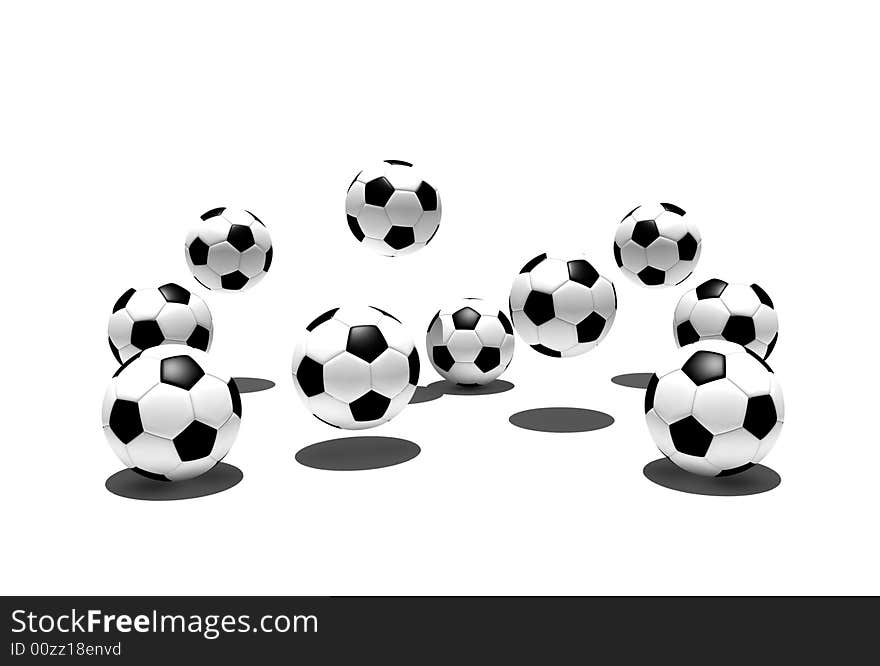 Isolated soccer balls