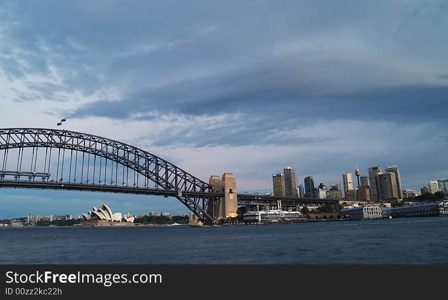 Harbour bridge and Sydney skyline