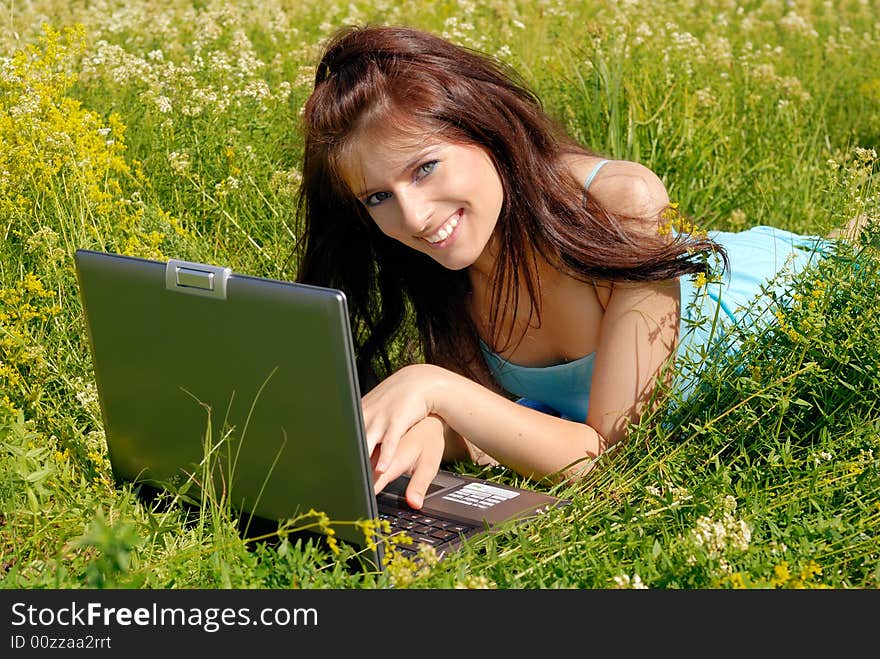 Girl with laptop