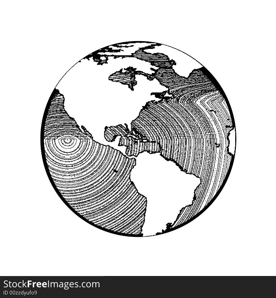 Image of black and white globe.