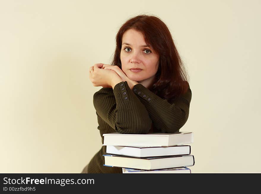 Young adult student with the books. Young adult student with the books