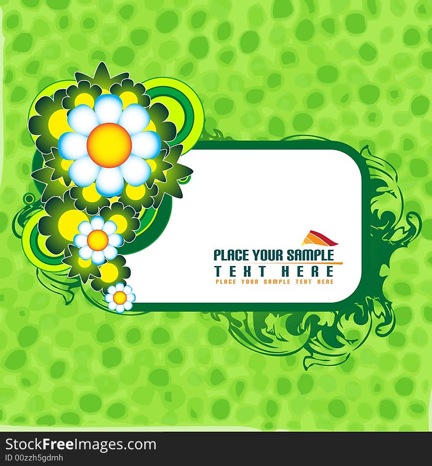 Green, white and yellow floral banner