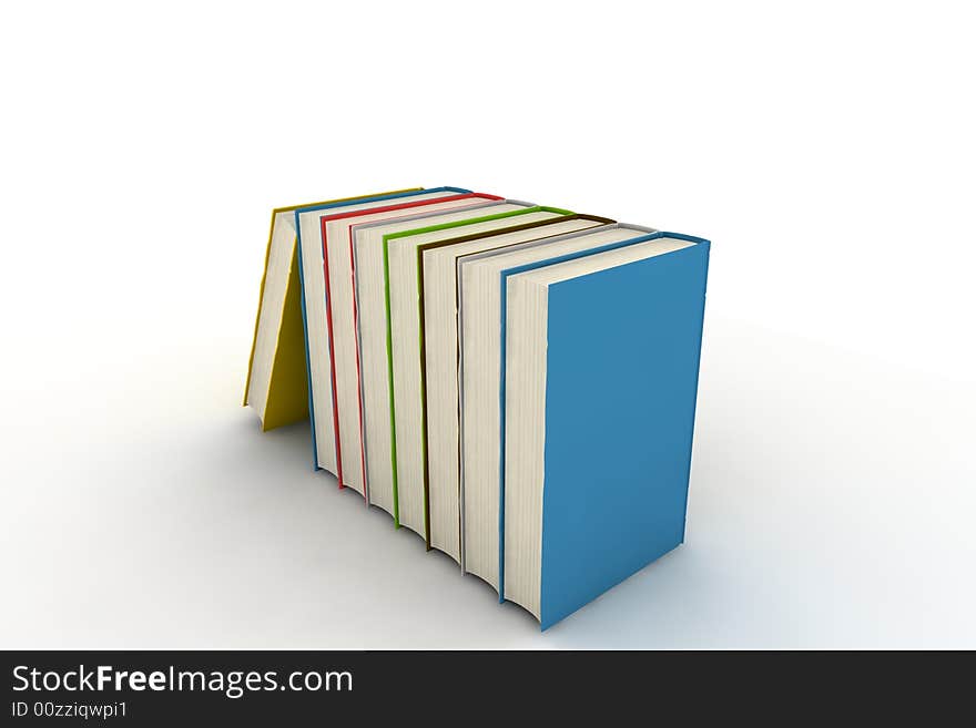 Books - isolated on white background - photorealistic 3d render