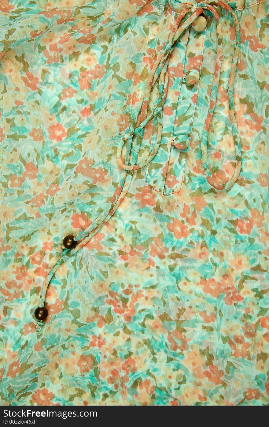 Vintage pattern silk dress details