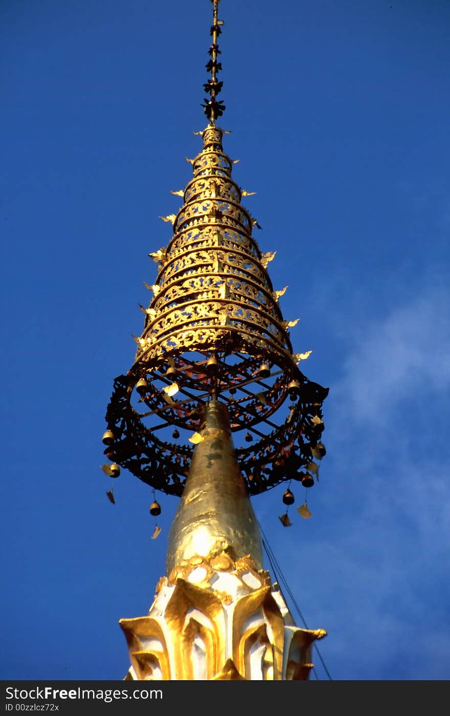 Pagoda of a Buddhistic temple in Chiang Mai, Thailand