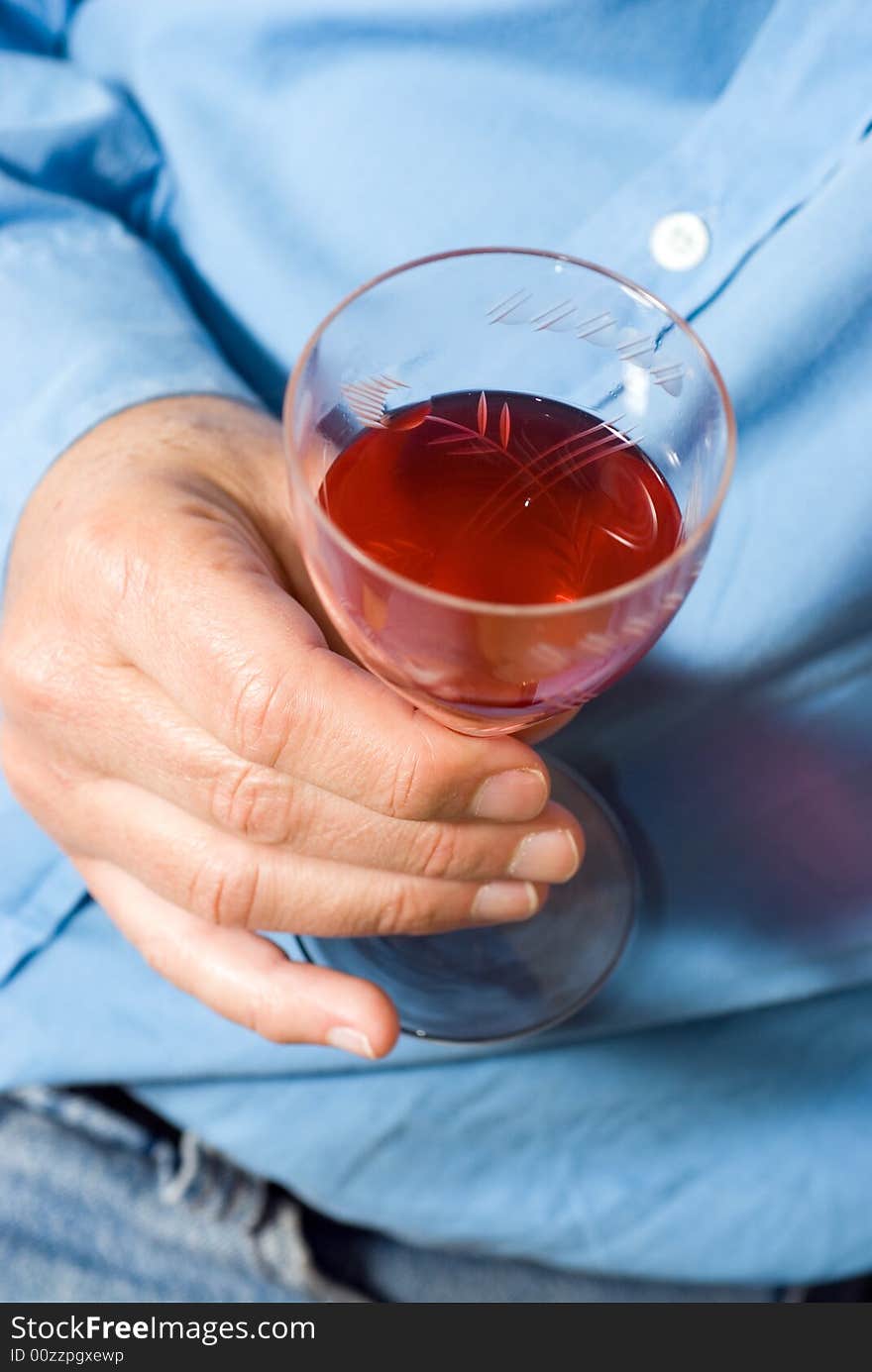 Man Presenting Wine Glass-Vertical