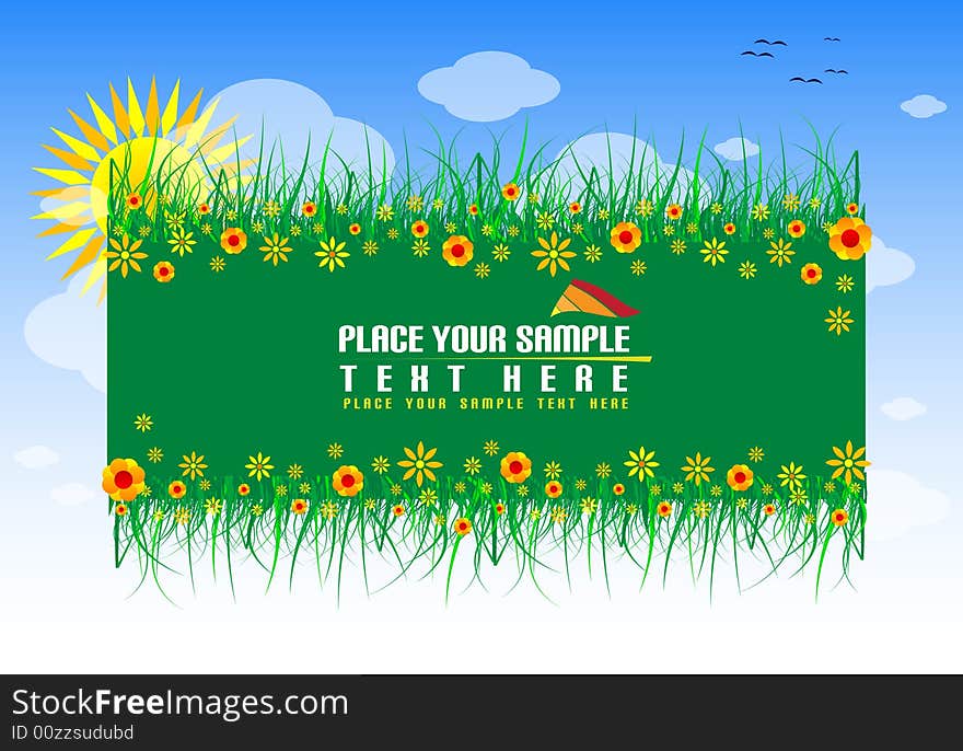 Floral banner with place for your text