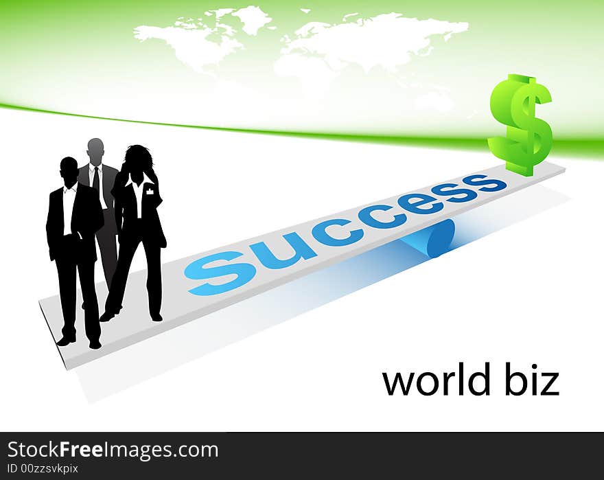 Illustration of business people..... world biz