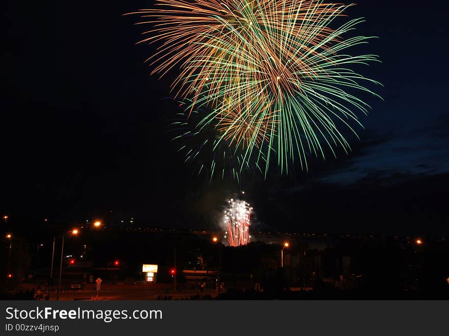 Firework in Edmonton July 1 Canada day. Firework in Edmonton July 1 Canada day