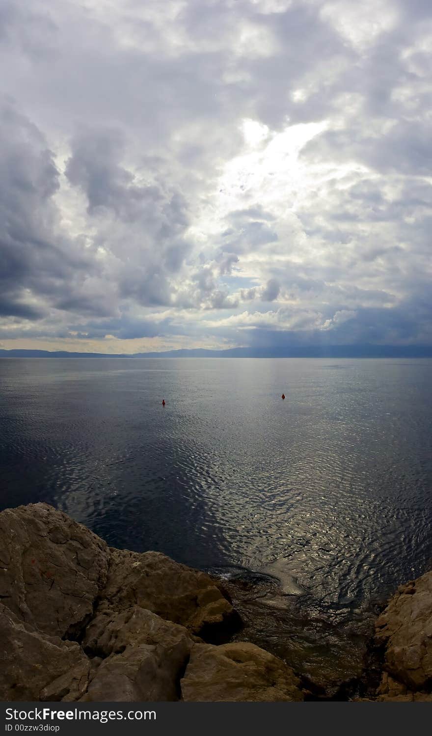 Dark sky over Adriatic sea