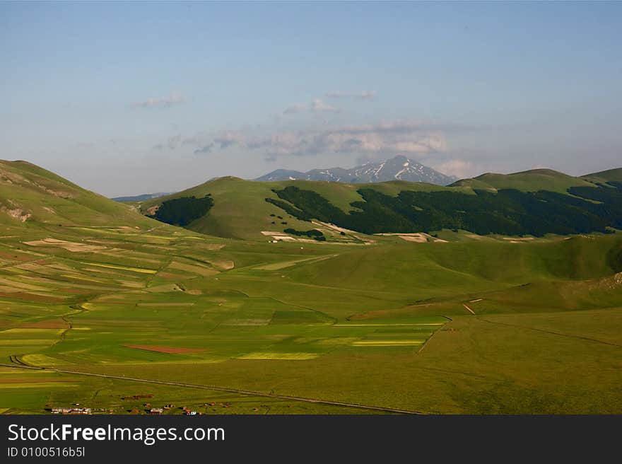 Summer landscape captured near Castelluccio di Norcia - Umbria - Italy. Summer landscape captured near Castelluccio di Norcia - Umbria - Italy