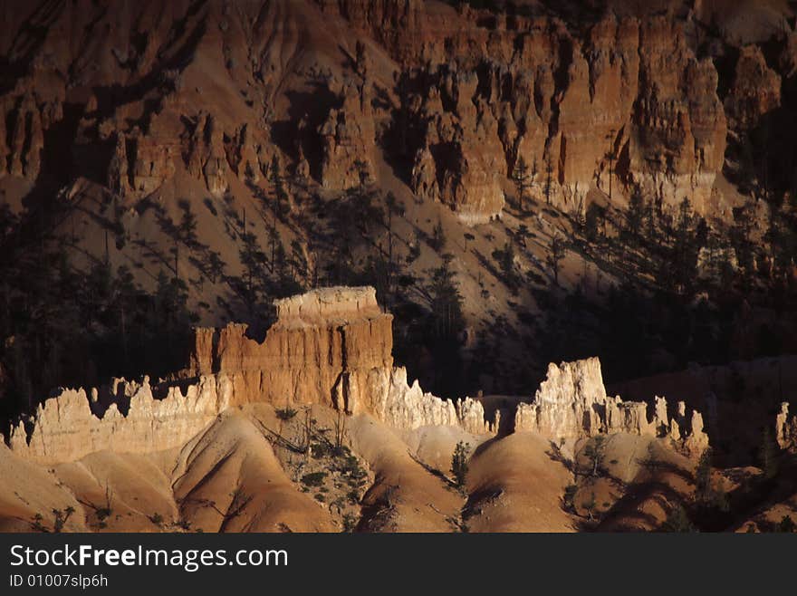 Stone Castle under sunset, Bryce Canyon National Park