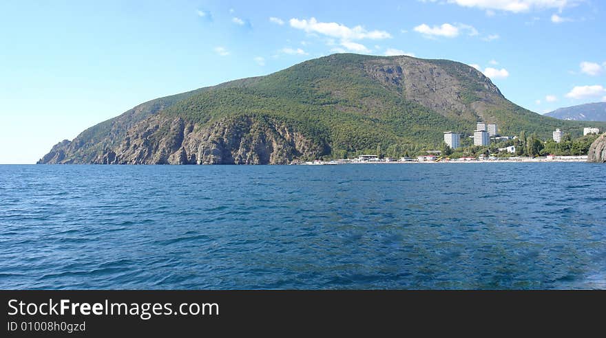 Panorama mountain on the sea. Panorama mountain on the sea