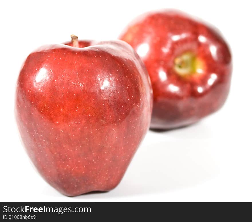 Fresh red apples isolated on a white background