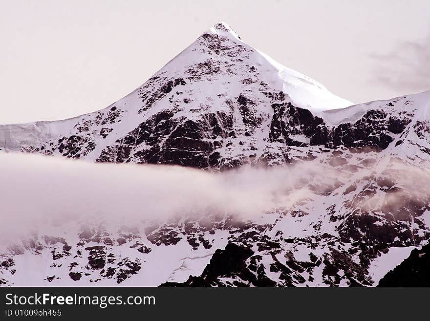 Beautiful Sunset in Caucasus mountain