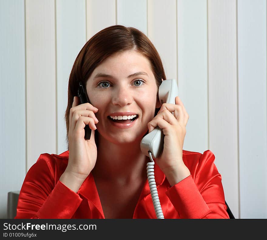 Beautiful young woman working at the office. Beautiful young woman working at the office