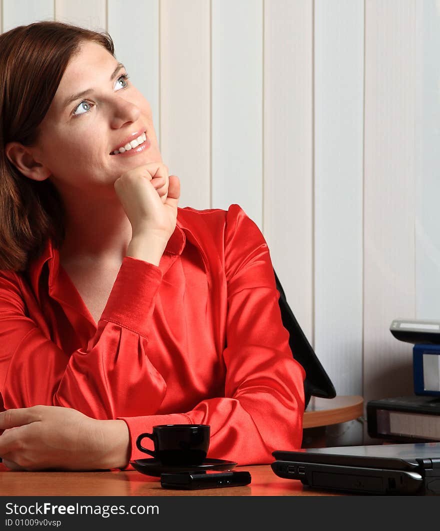 Beautiful young woman work at the office. Beautiful young woman work at the office