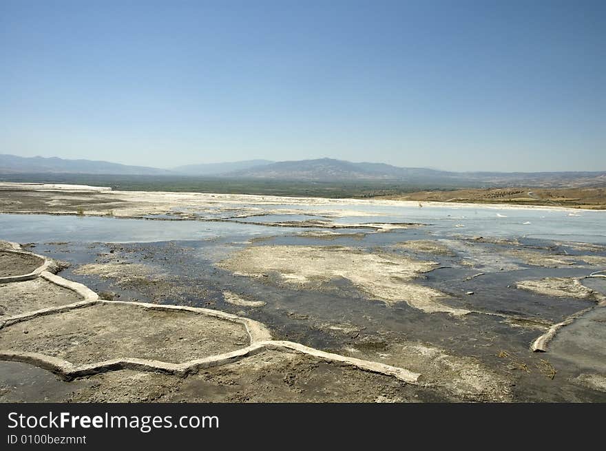 Calcium valley in Pamukkale, Turkey