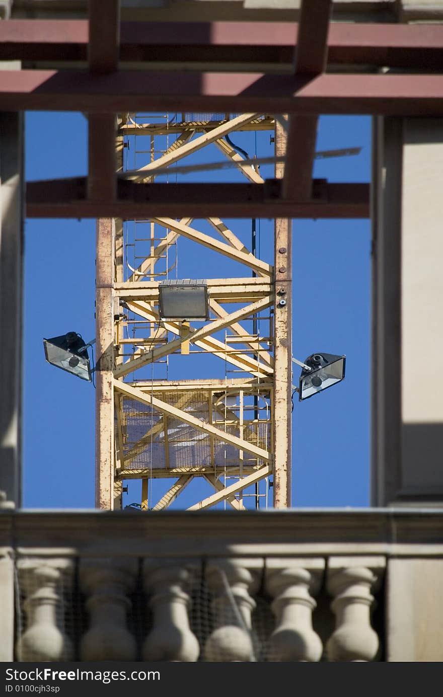 A crane detail in the window