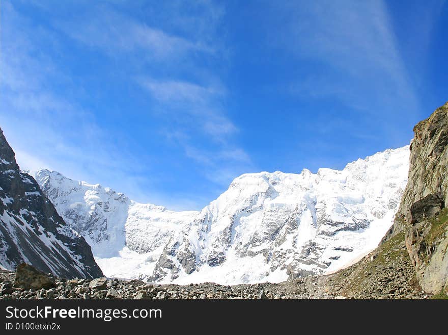 Caucasus mountain, snow top, bezengi