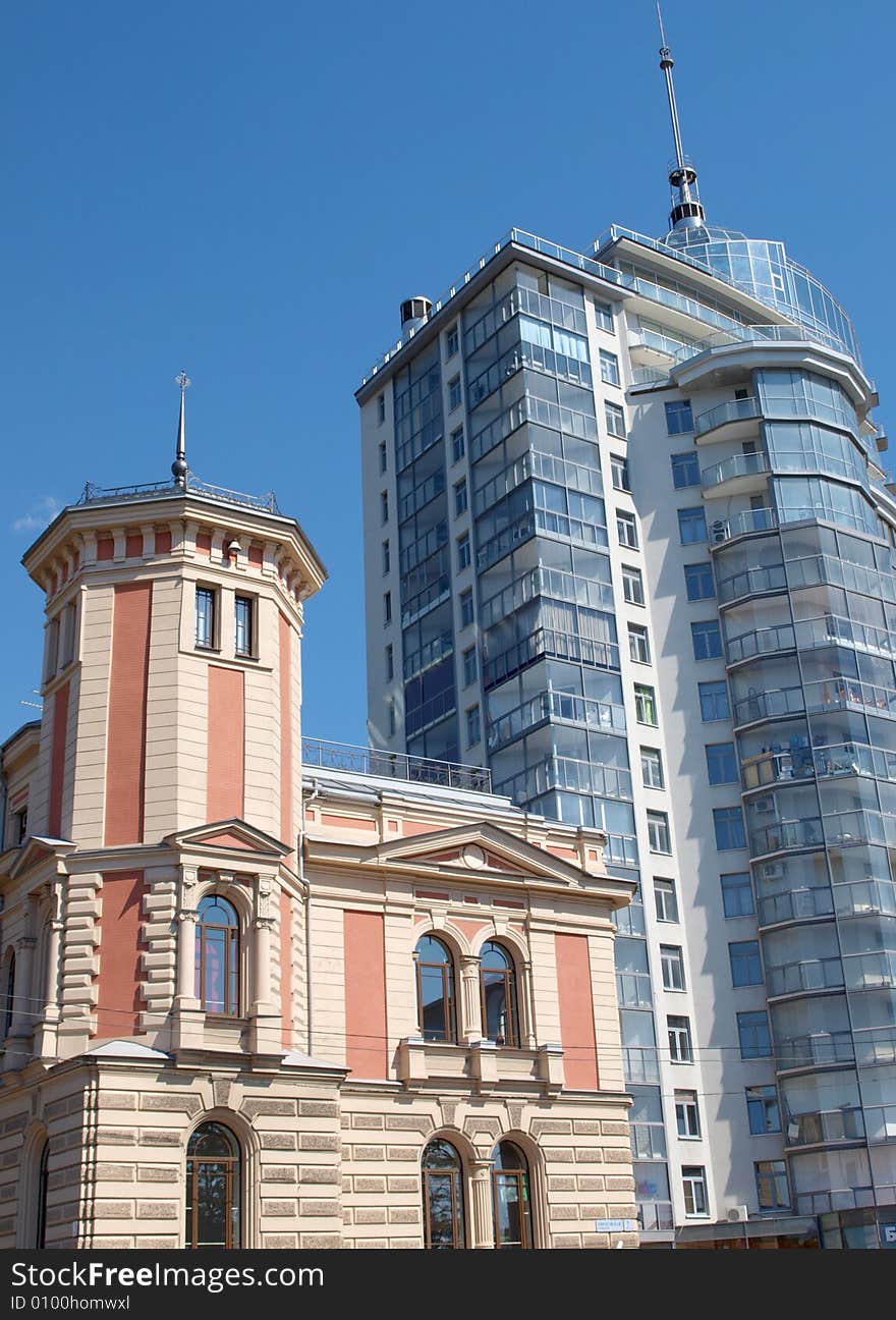 The old house and the new house. The old house and the new house