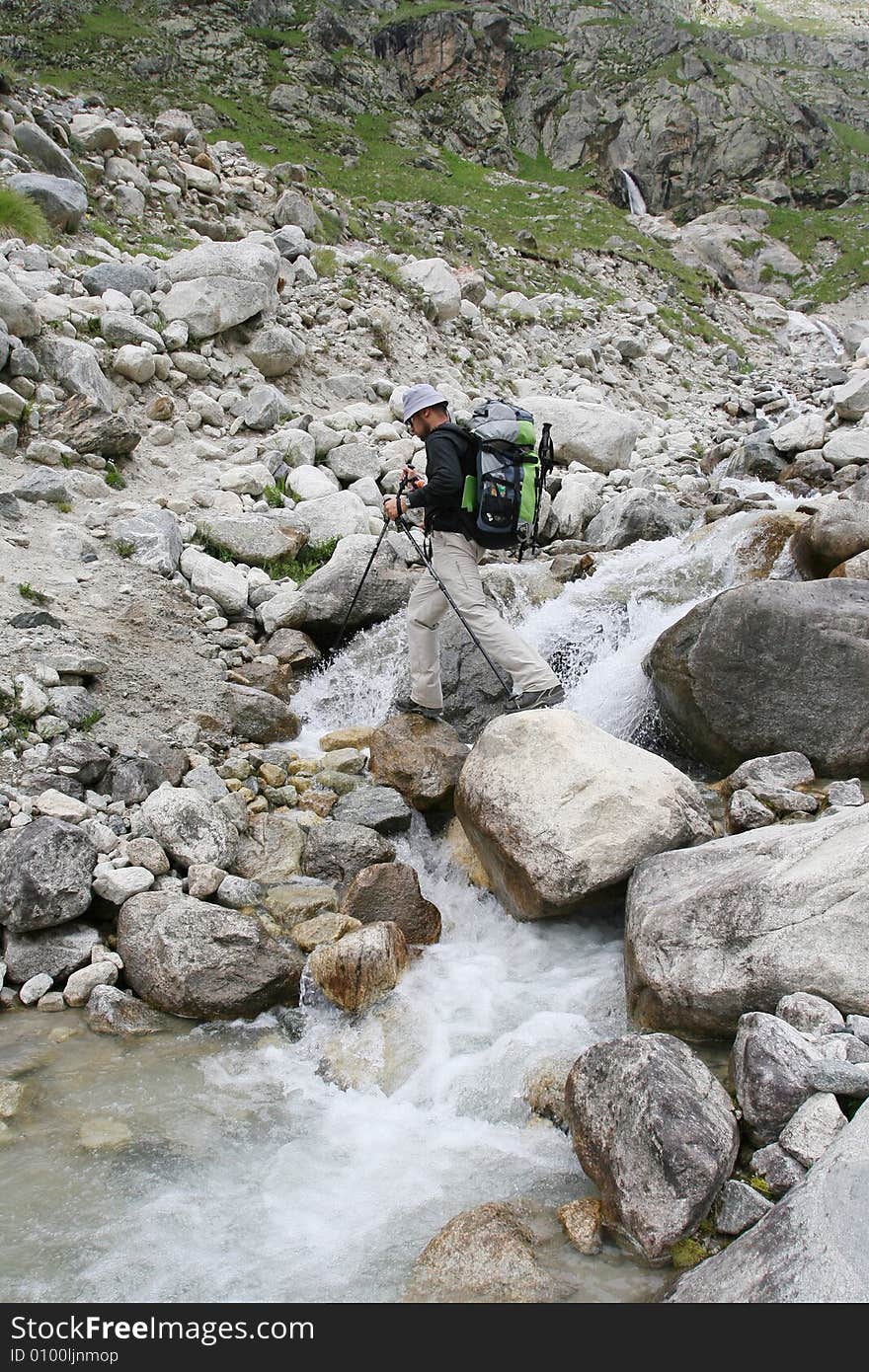 Hikers on the cliff in mountain,. Hikers on the cliff in mountain,