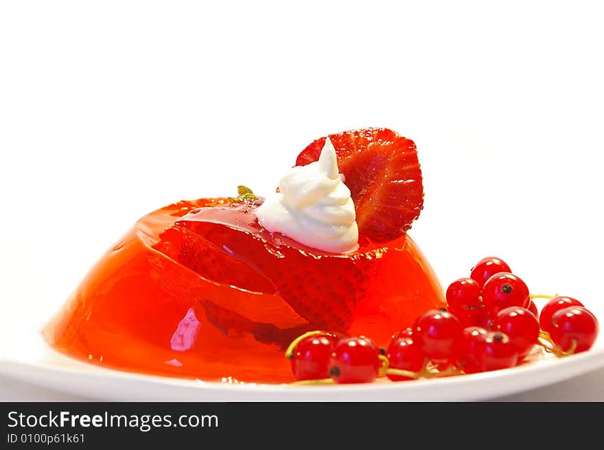 Fruit jelly and strawberry