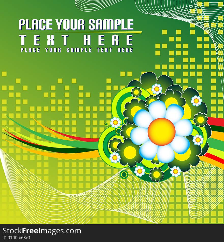 Yellow and green floral background. Yellow and green floral background