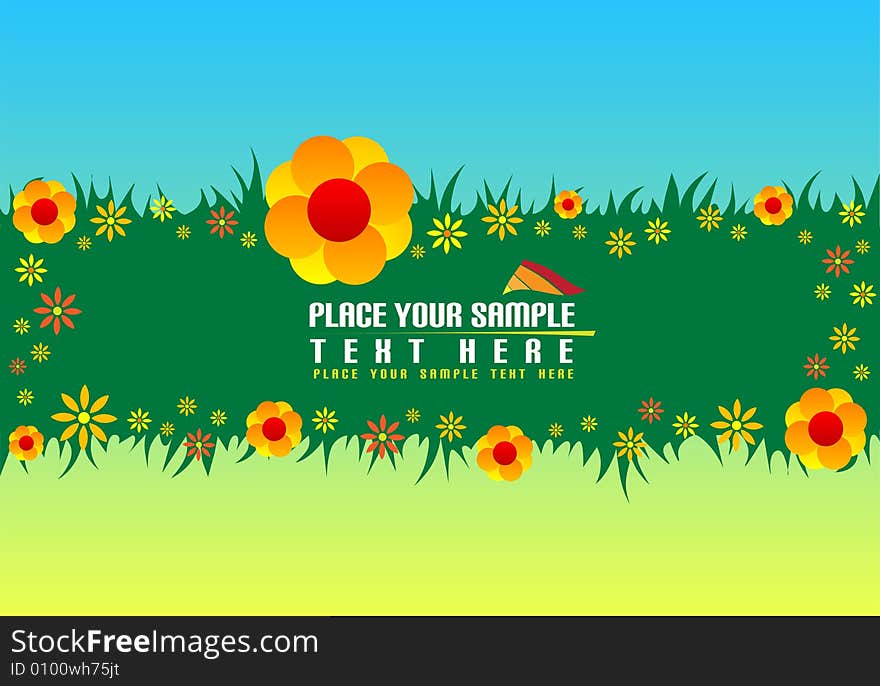 Floral banner with place for your text