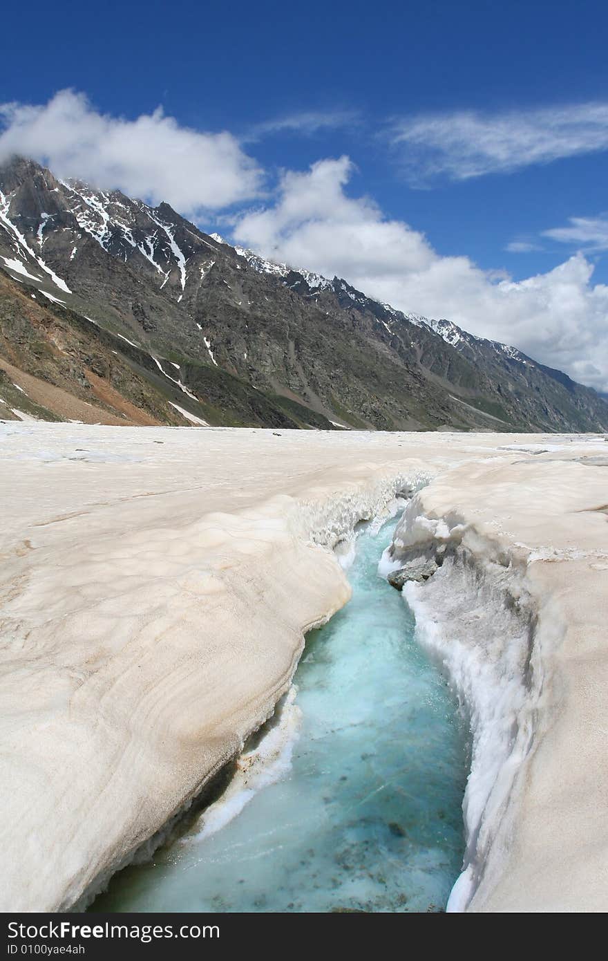 Caucasus mountain, Glacier in mountain, bezengi