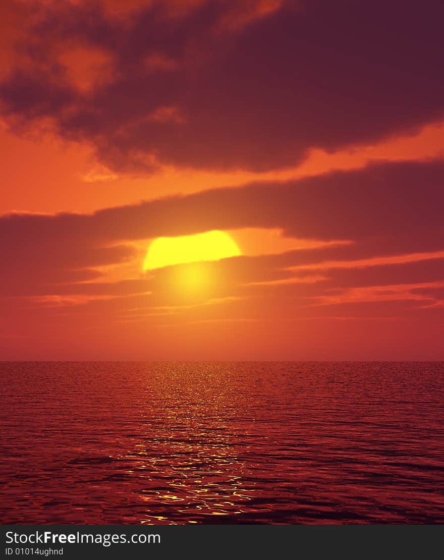 Beautiful sunset over the sea