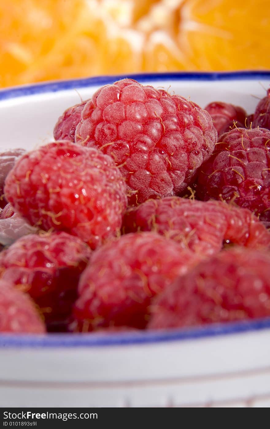 Raspberries in a bowl  close up. Raspberries in a bowl  close up