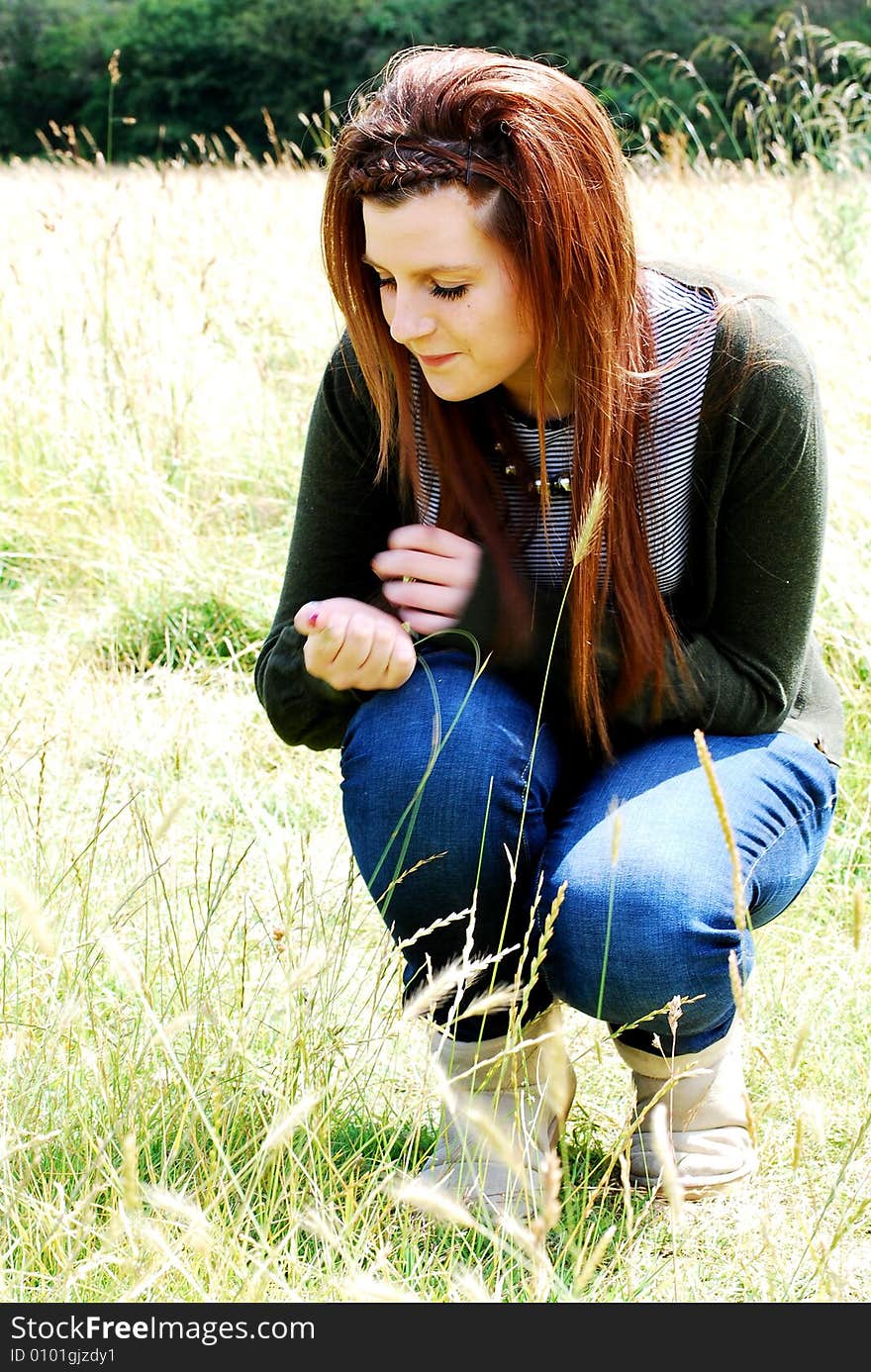 A candid portrait of a pretty teenage girl. A candid portrait of a pretty teenage girl