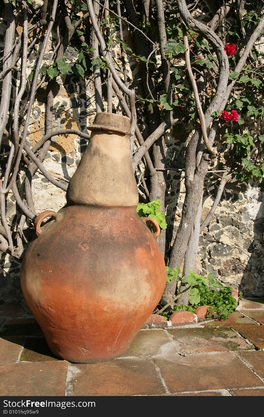 Pottery in Mexican Courtyard