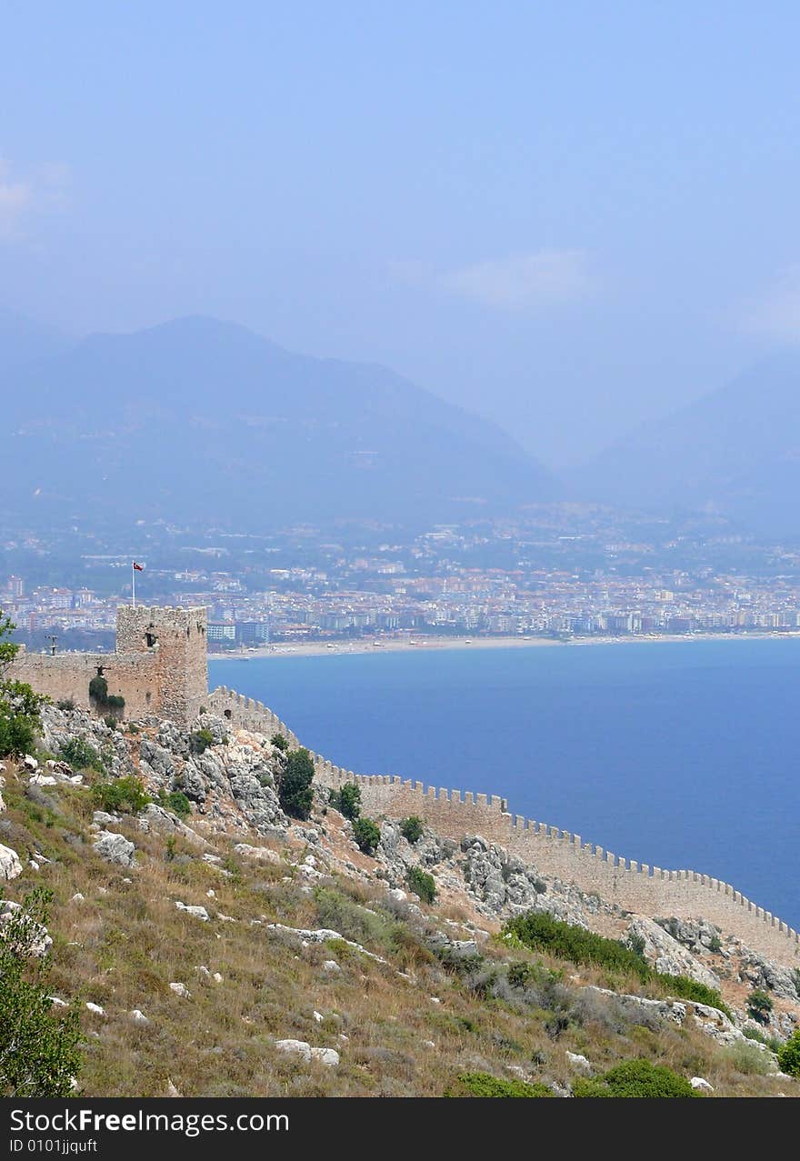 Turkey, Alanya castle wall