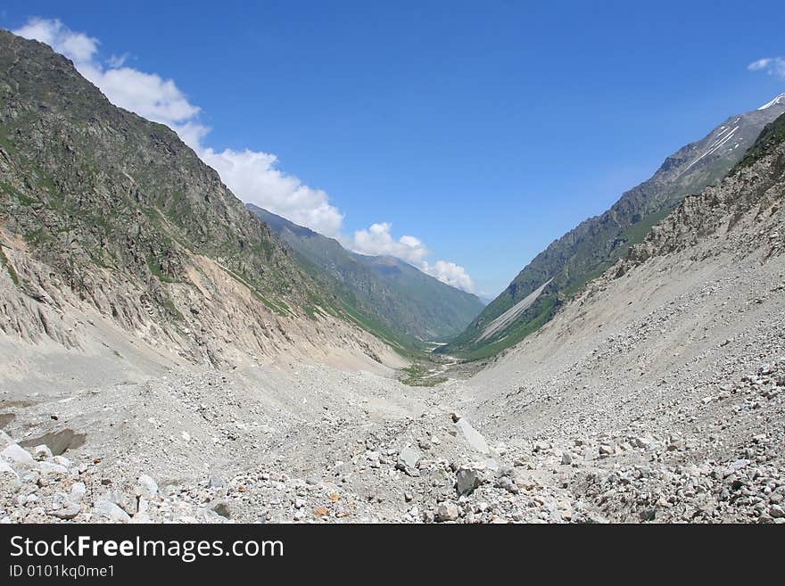 Caucasus mountain, snow top, bezengi