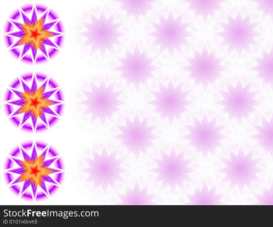 Stars in purple, red and yellow colour on a pastel background of the same stars. Stars in purple, red and yellow colour on a pastel background of the same stars.