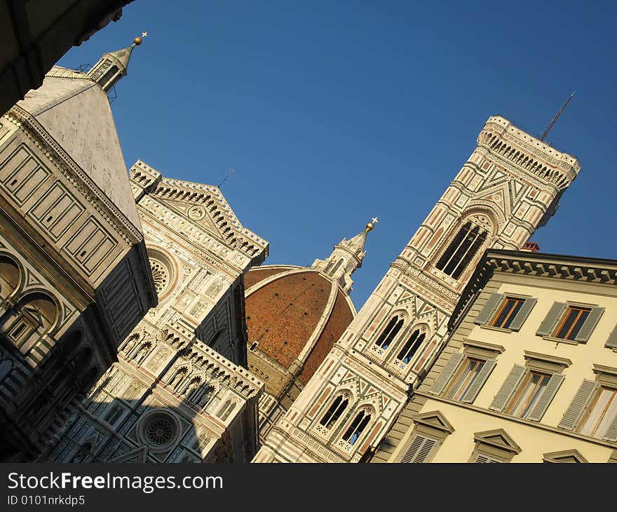 An original shot of The Cathedral and the Baptistery in Florence. An original shot of The Cathedral and the Baptistery in Florence