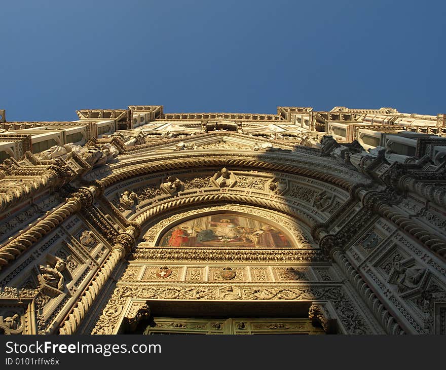 A particular shot of the main door of Santa Maria del Fiore in Florence - Italy. A particular shot of the main door of Santa Maria del Fiore in Florence - Italy