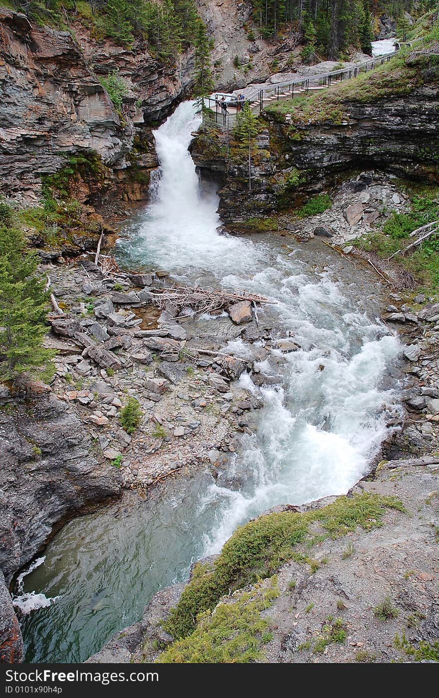 Waterfall and canyon