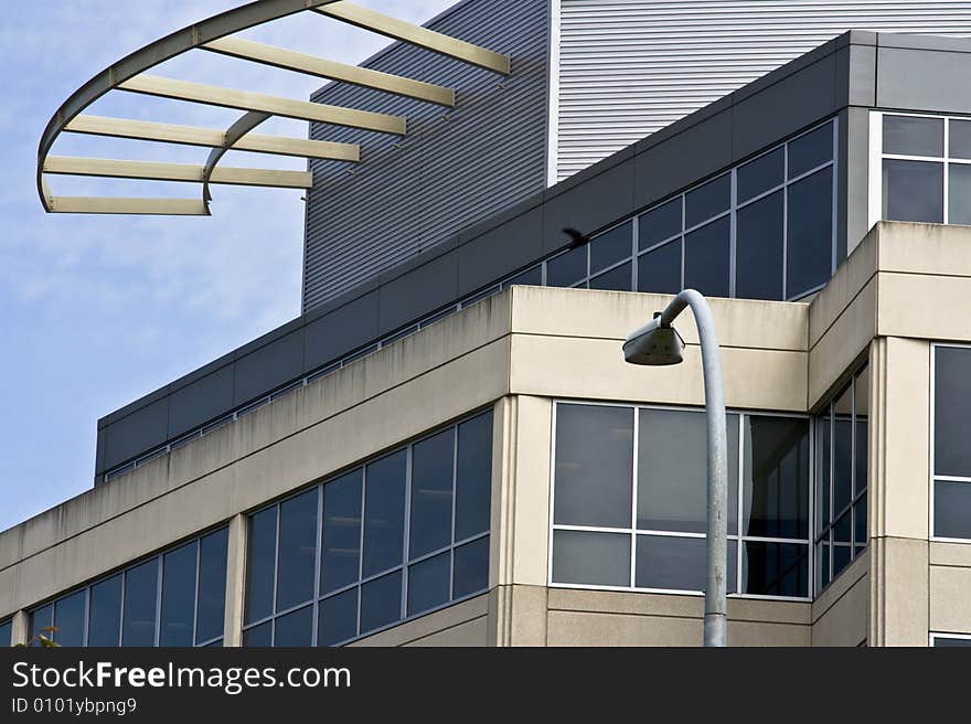 Modern Architecture with street lamp