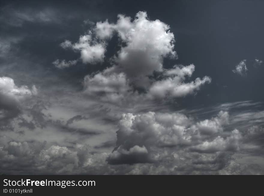 White fluffy clouds in blue sky. White fluffy clouds in blue sky