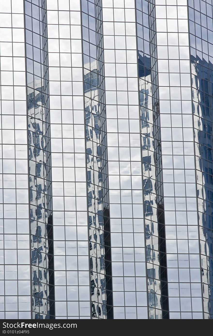 Modern Glass Office Buildings With Reflection