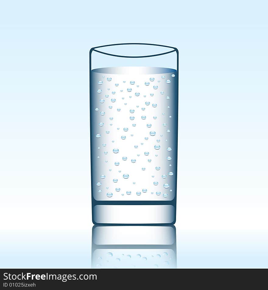 A glass of mineral water vector illustration