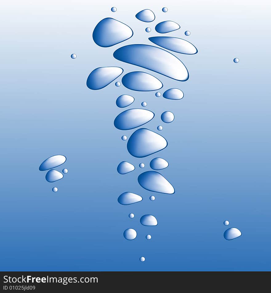 Blue water with bubbles vector illustration