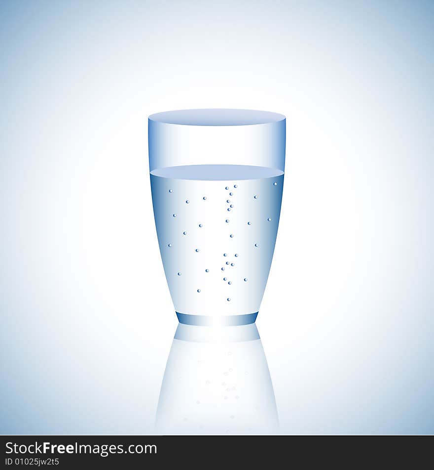 A glass of mineral water vector illustration