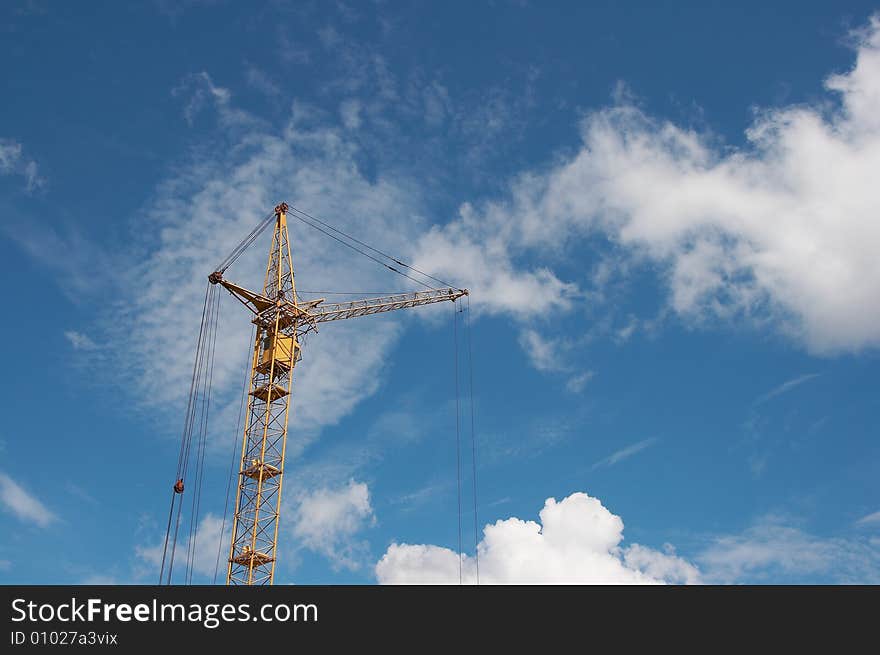 Lifting Construction Crane At Blue Sky 1